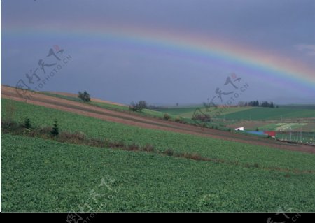 田园彩虹图片