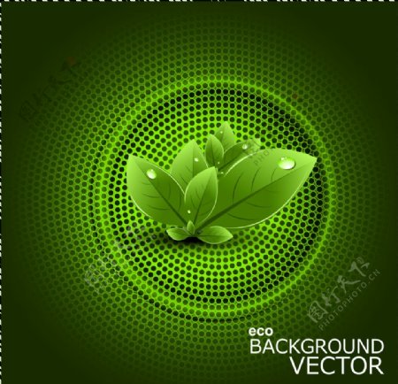 绿色绿叶生态环保矢量背景图片