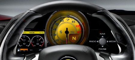 法拉利超级跑车仪表盘特写图片