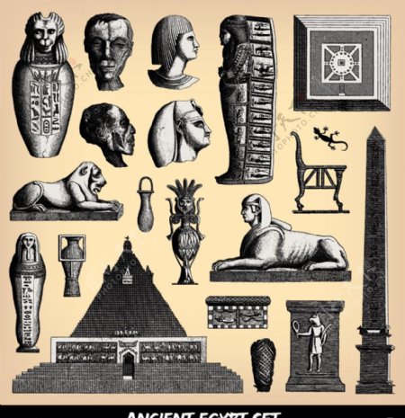 古埃及玛雅符号石像图片