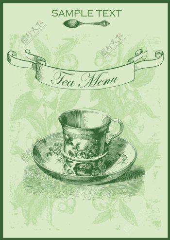 手绘茶杯茶具图片