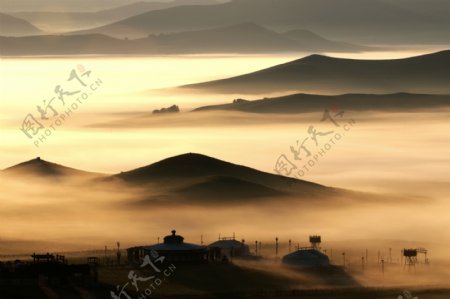 清晨的雾海图片