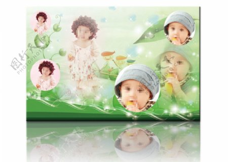 绿色梦幻儿童模板图片