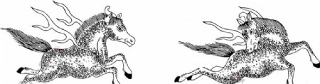 马奔跑的马线图图图片