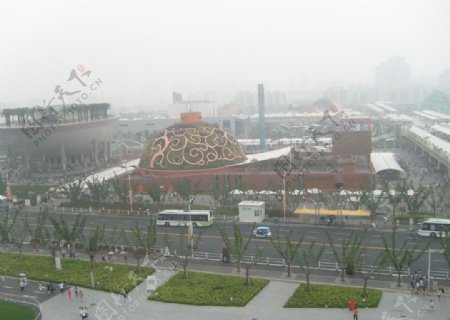 上海世博园一角鸟瞰图图片