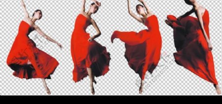 红衣跳舞女郎图片