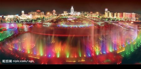 潮州人民广场夜景图片