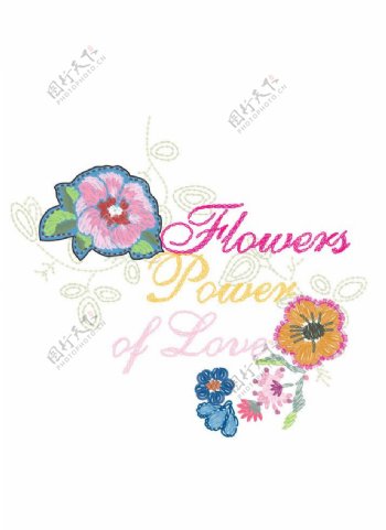 个性花卉绣花纹样图片
