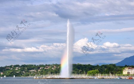 日内瓦湖喷泉图片