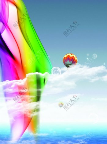 气球彩色企业文化画册海报图片