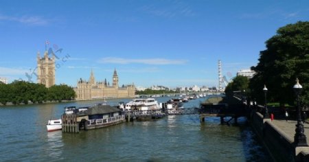 伦敦泰晤士河岸景图片