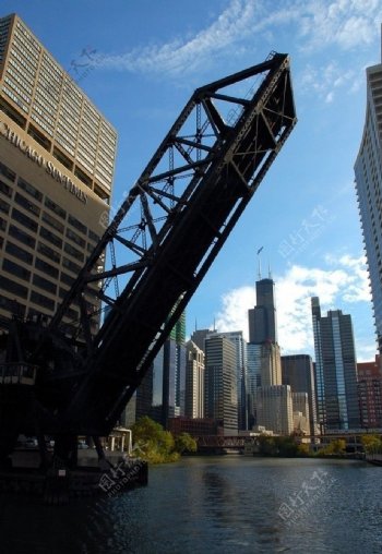 芝加哥芝加哥河闸桥图片
