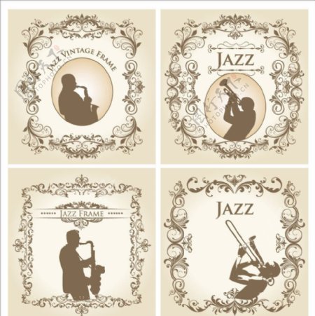 爵士乐欧式花纹边框图片