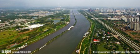 临汾滨河路风景图片