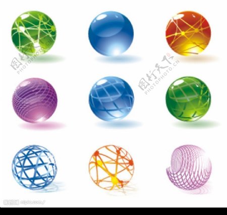 圆形水晶球图标矢量素材图片