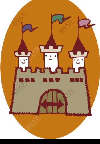 城堡插画图片