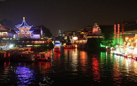 秦淮河夜色图片