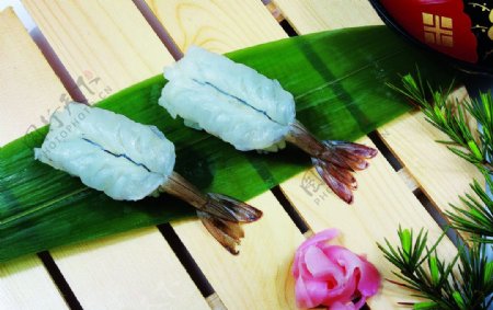 南美白虾寿司图片
