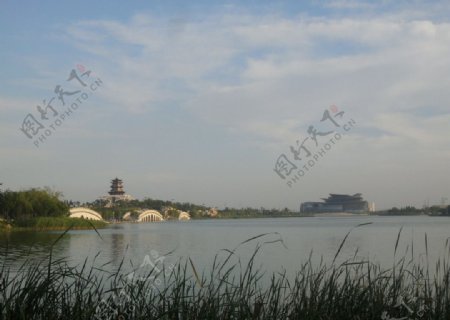 清风湖景图片