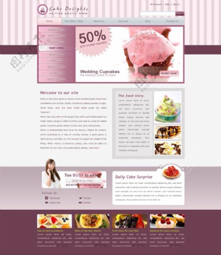 欧美蛋糕网站模板图片