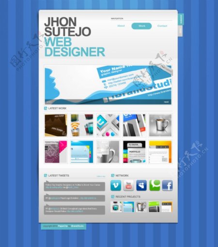 蓝色简洁网页设计图片