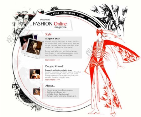 欧美服装艺术网页模板2图片