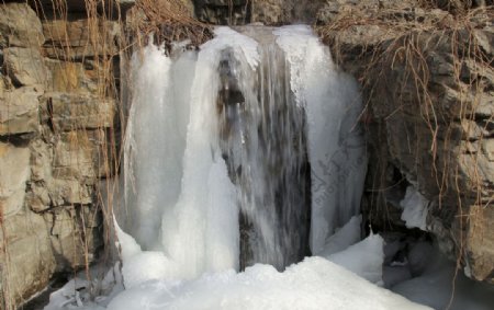 美丽的冰川瀑布图片