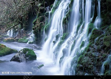 高清风景照清溪自然40瀑布图片