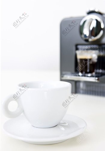 咖啡机白瓷杯图片