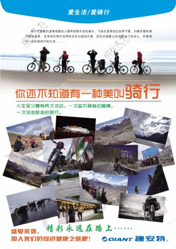 捷安特自行车骑行海报图片