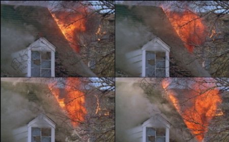 燃烧的房子高清素材图片