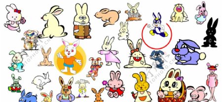 兔子卡通素材大全图片