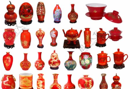 中国古典红色瓷器图片