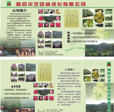 高县华林绿化公司宣传单图片