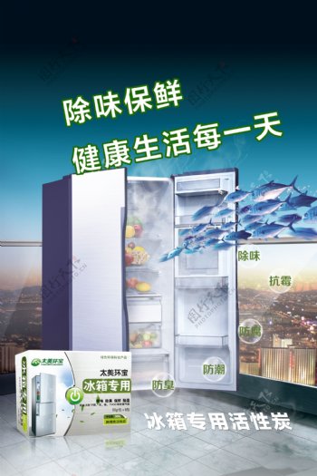 冰箱除味剂宣传海报图片
