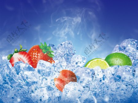 水果冰块图片