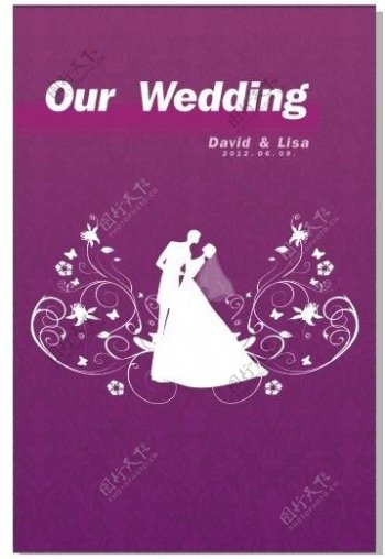 紫色婚礼牌图片