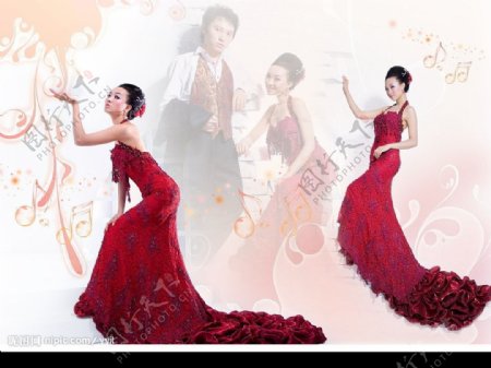 爱情魔法系列之爱的进行式红色礼服图片