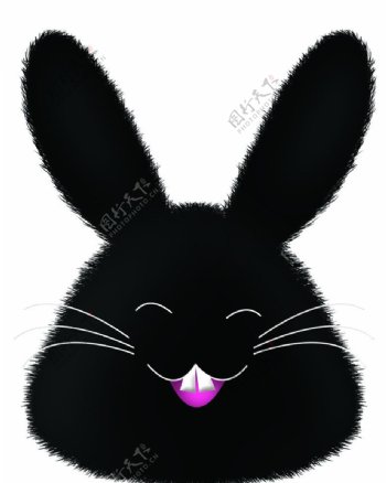 可爱黑兔子图片