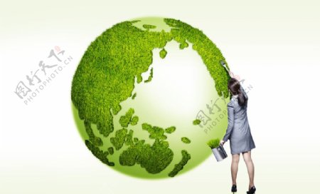 绿色生机保护地球图片