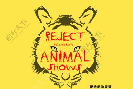 拒绝动物表演公益广告图片