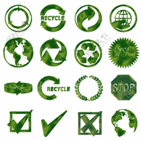 草地组成的绿色标志图片