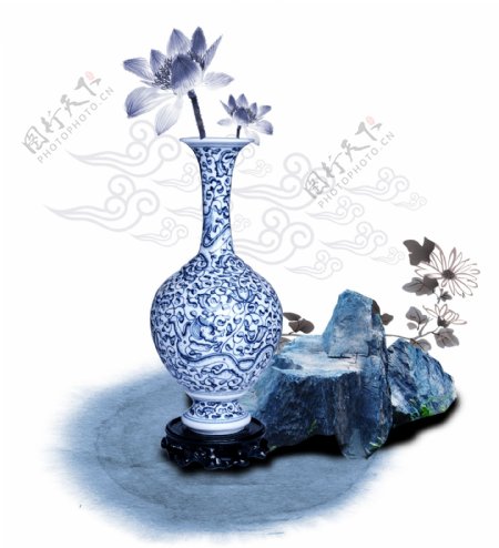 古代青花瓷花瓶
