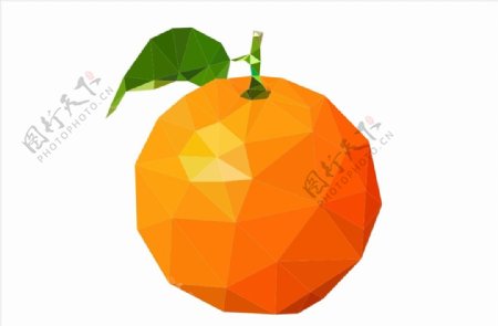 低多边形橘子
