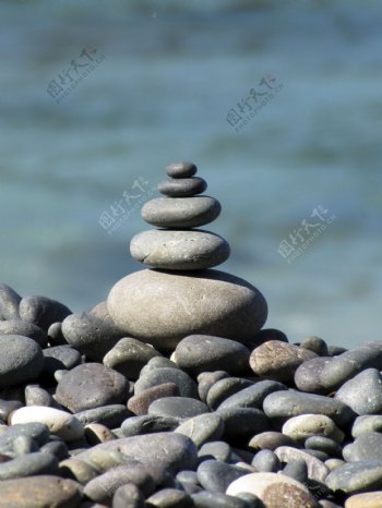鹅卵石石头岩石海边沙滩