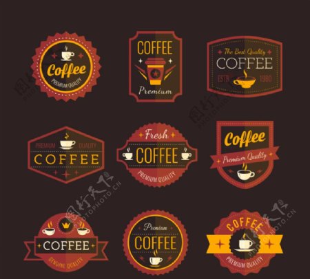 咖啡标签矢量素材