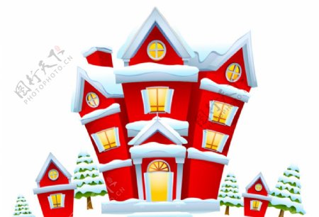 冬季房子卡通
