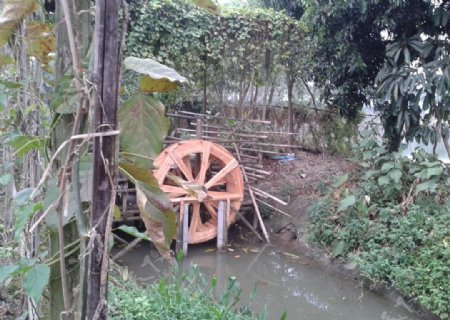 绿道古代农耕灌溉水车