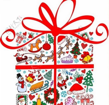 个性圣诞图案拼接礼物盒