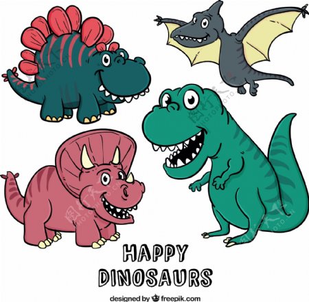卡通手绘恐龙